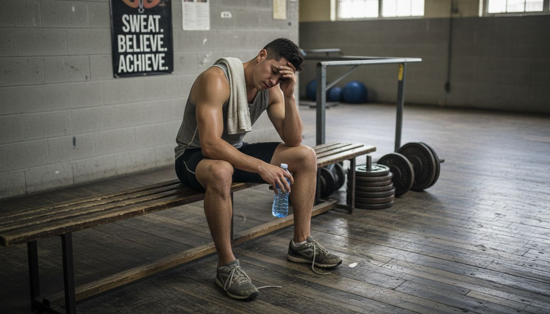 Athlete hydrating in gym setting