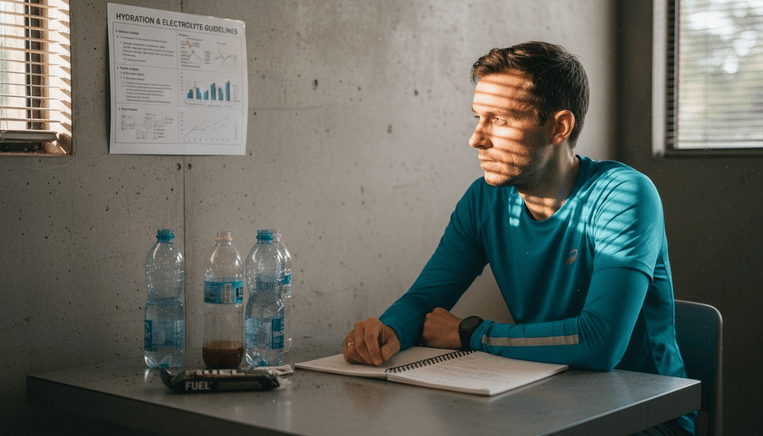 Athlete reviewing hydration and electrolyte chart