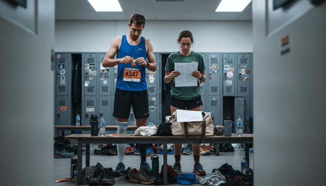 Endurance athletes preparing before race