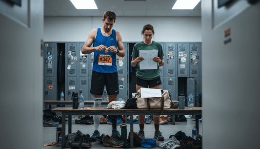 Endurance athletes preparing before race