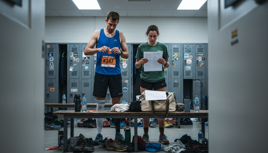 Endurance athletes preparing before race
