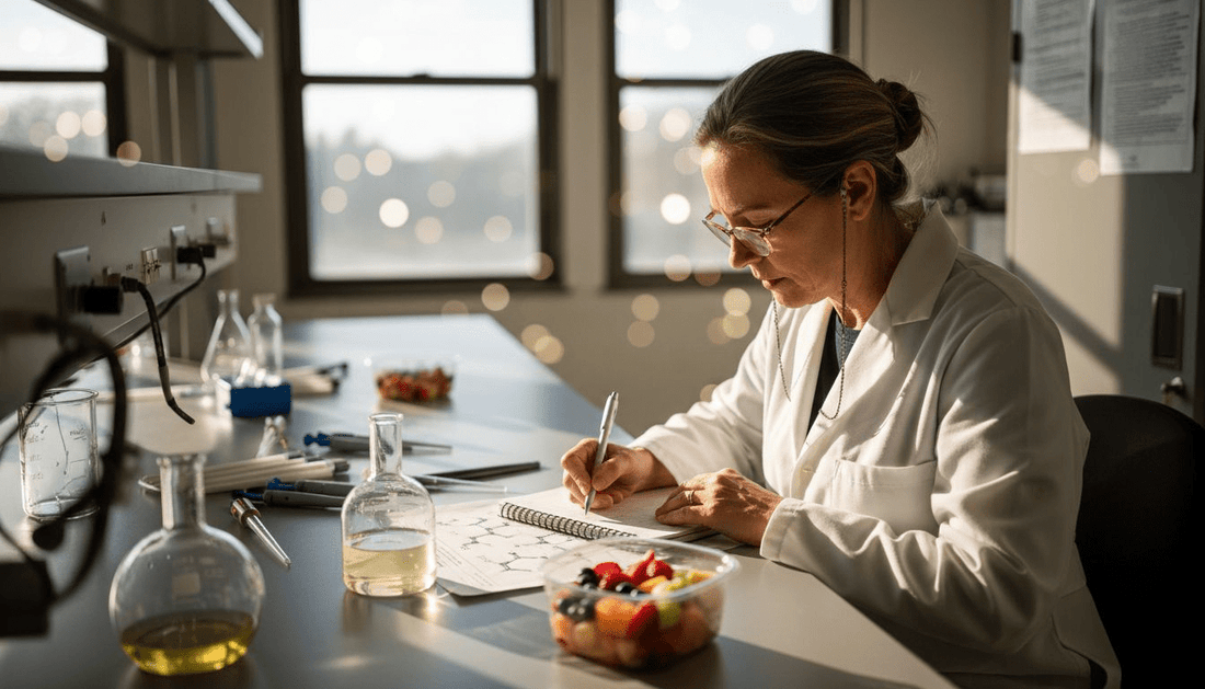 Scientist working with vitamin C materials