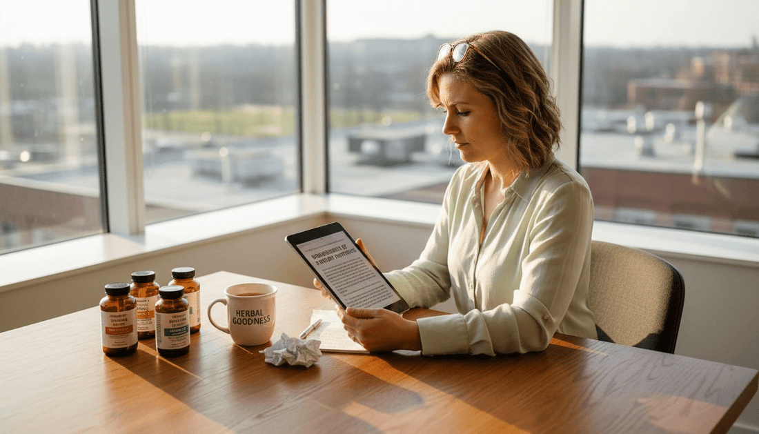 Nutritionist reviews bioavailability in bright office