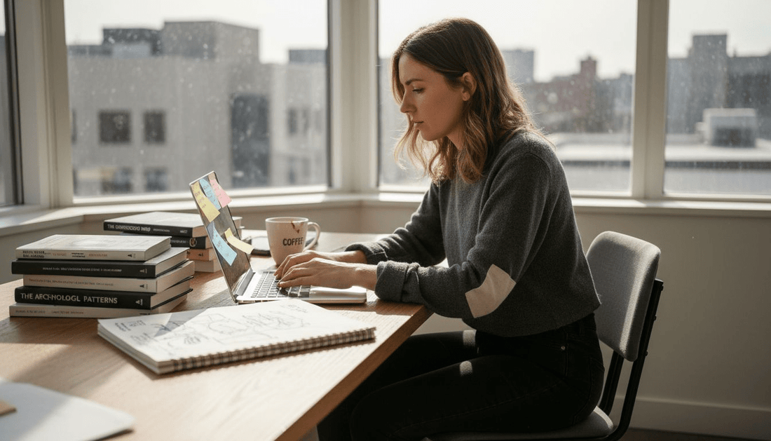 Professional studying cognitive effects at desk