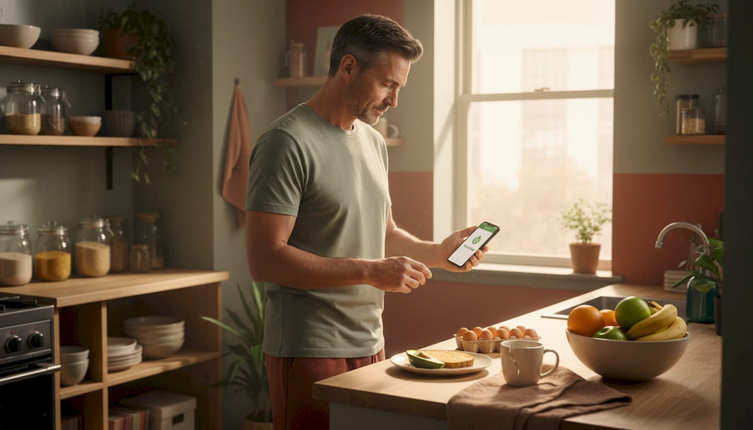 Man preparing healthy breakfast for fat metabolism