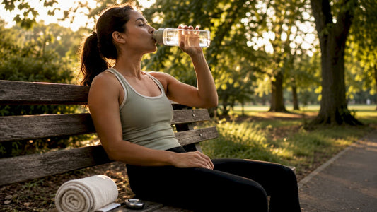 Athlete hydrating before workout outdoors