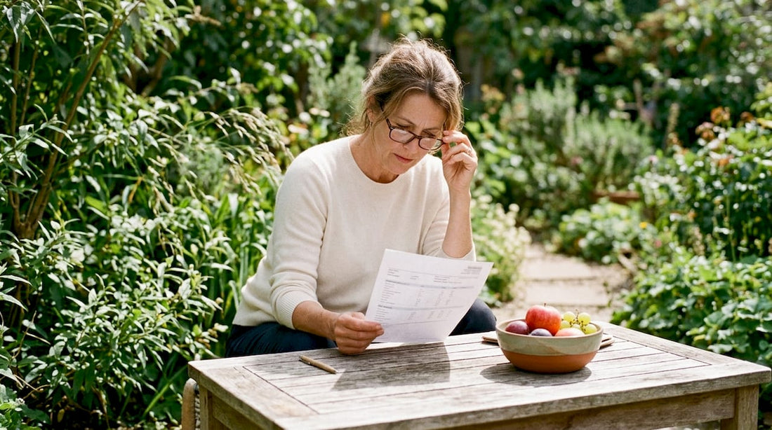 Nutritionist reviewing cholesterol and omega-3 supplements