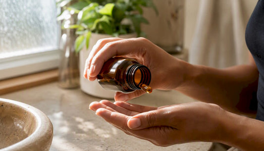Hand holding vitamin D3 and K2 softgel bottle