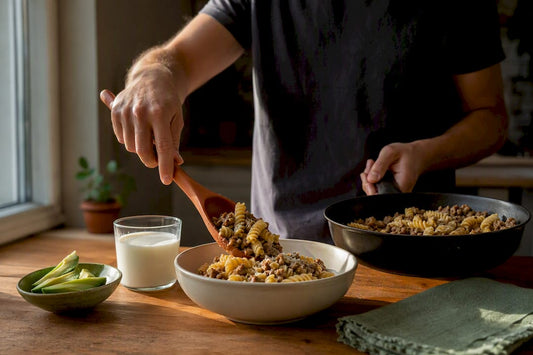 Calorie-dense dinner prepared for weight gain