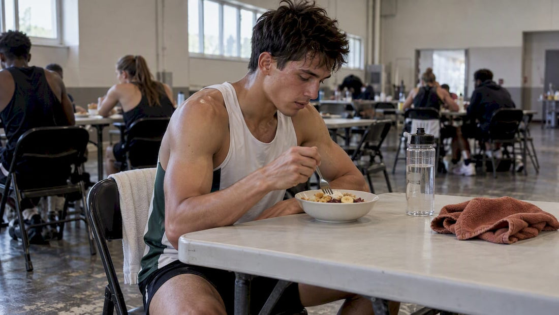 Athlete eating after competition
