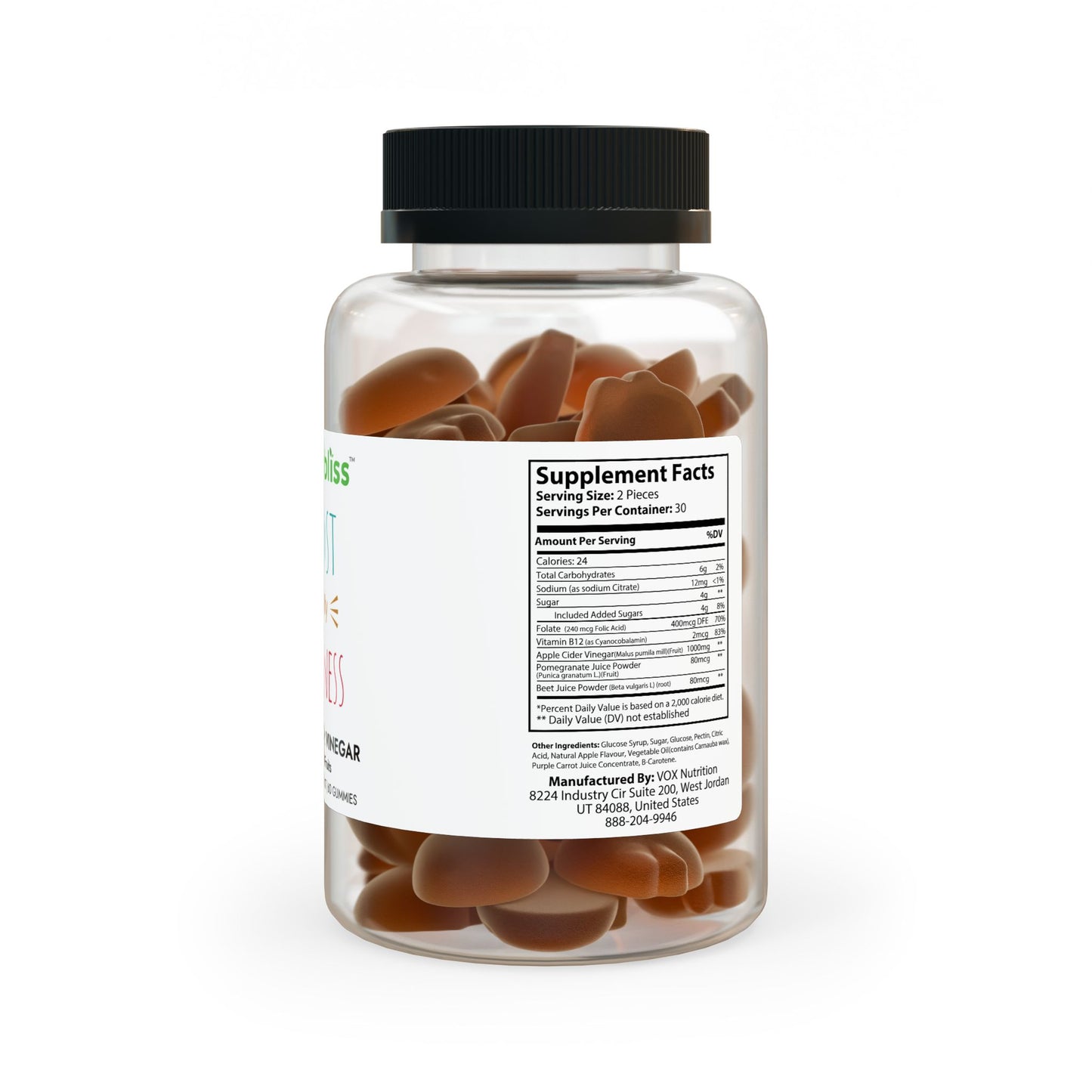Nutribliss Apple Cider Vinegar Gummies (60 Gummies)