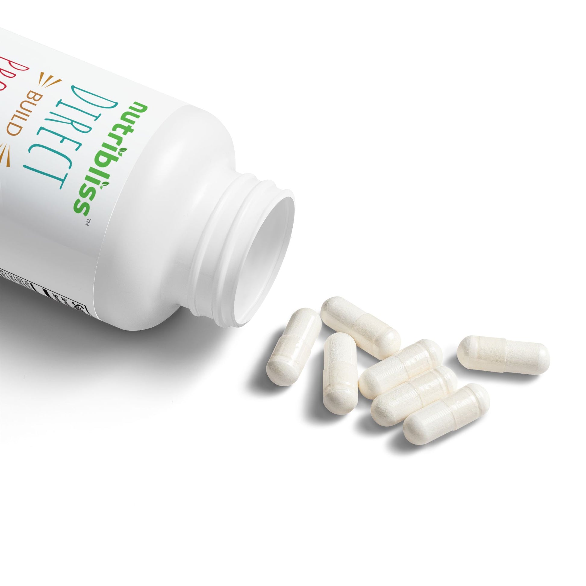 capsules spilling out from Nutribliss Vitamin K2 + D3 Supplement with BioPerine ® (60 Capsules)