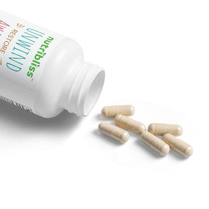 Nutribliss Advanced Sleep Formula Supplement (60 Capsules) supplement bottle.