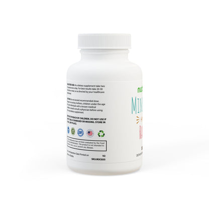 Supplement bottle with label on a white background