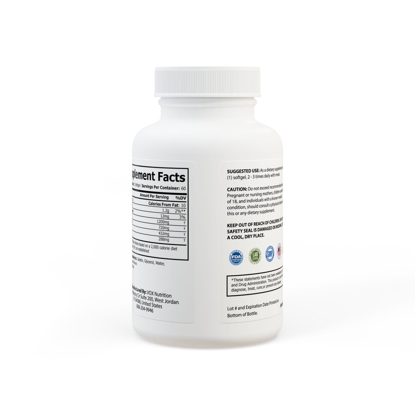 Nutribliss Omega 3 Fish Oil Supplement (60 Softgels)