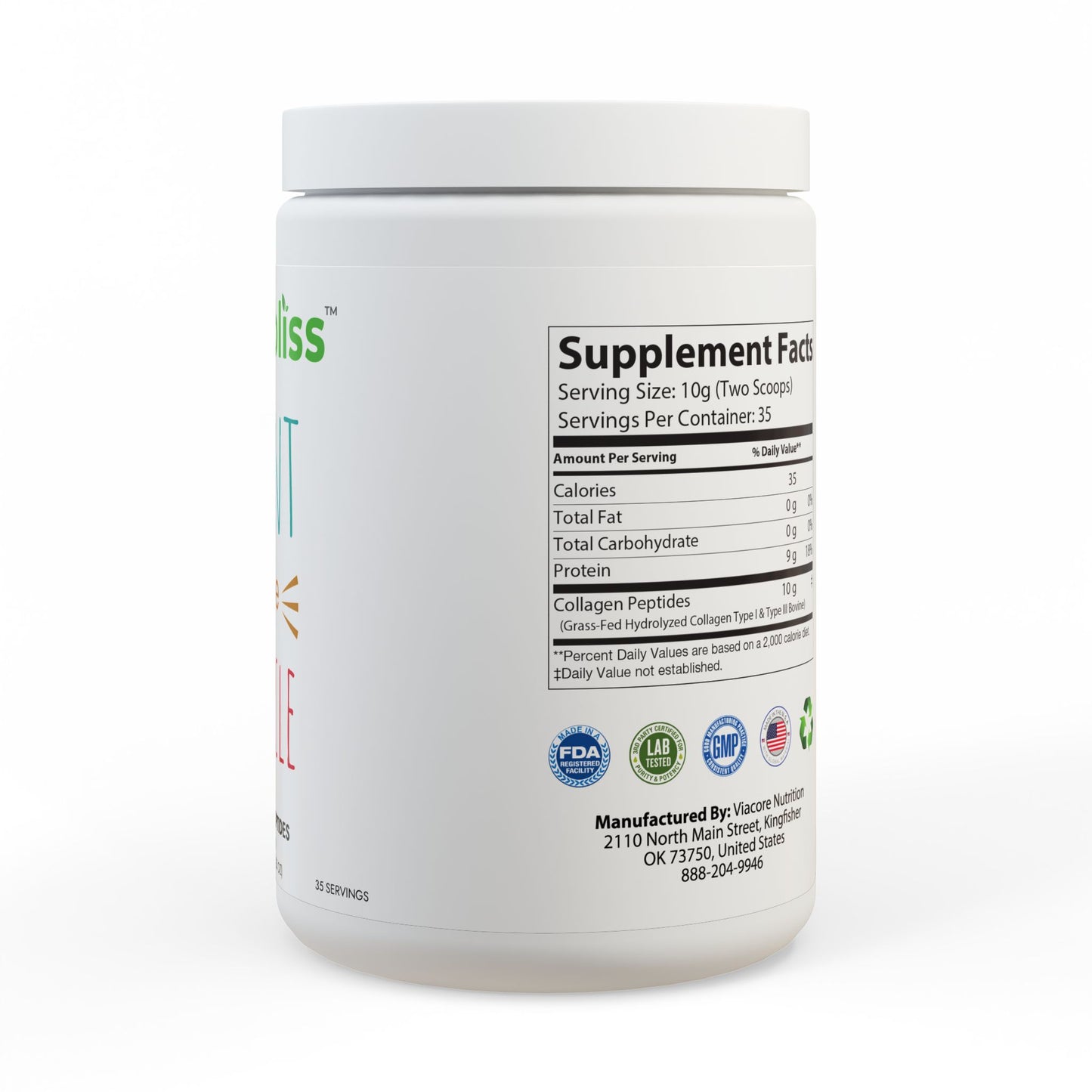 Nutribliss Grass-Fed Collagen Peptides Type I & III Supplement (350g, 12.3oz)