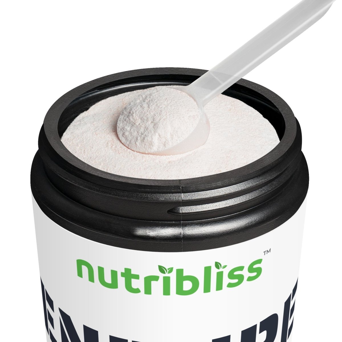 Nutribliss BCAA Supplement, WaterMelon (325g, 11.46oz, 50 servings) jar open