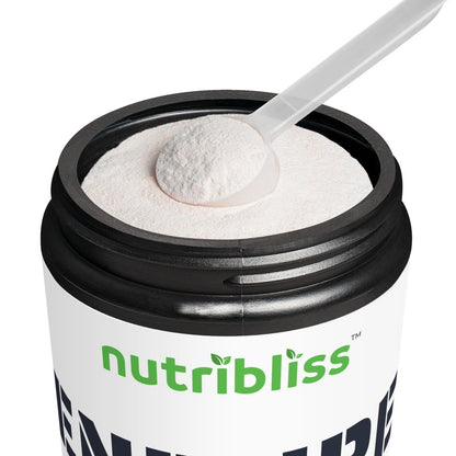 Nutribliss BCAA Supplement, WaterMelon (325g, 11.46oz, 50 servings) jar open
