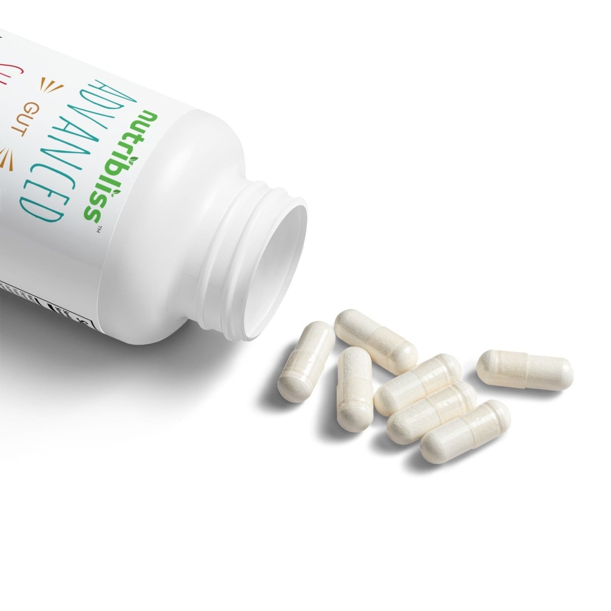 Nutribliss Digestive Enzyme Blend with Makzyme-Pro™ Supplement bottle open