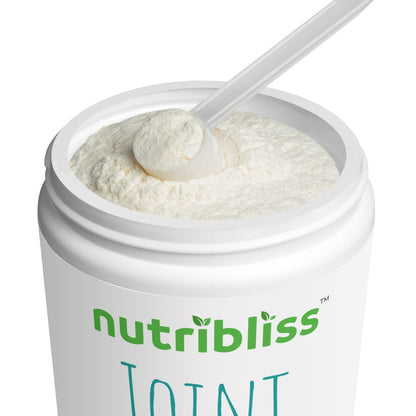 Nutribliss Grass-Fed Collagen Peptides Type I & III Supplement jar open (350g, 12.3oz)