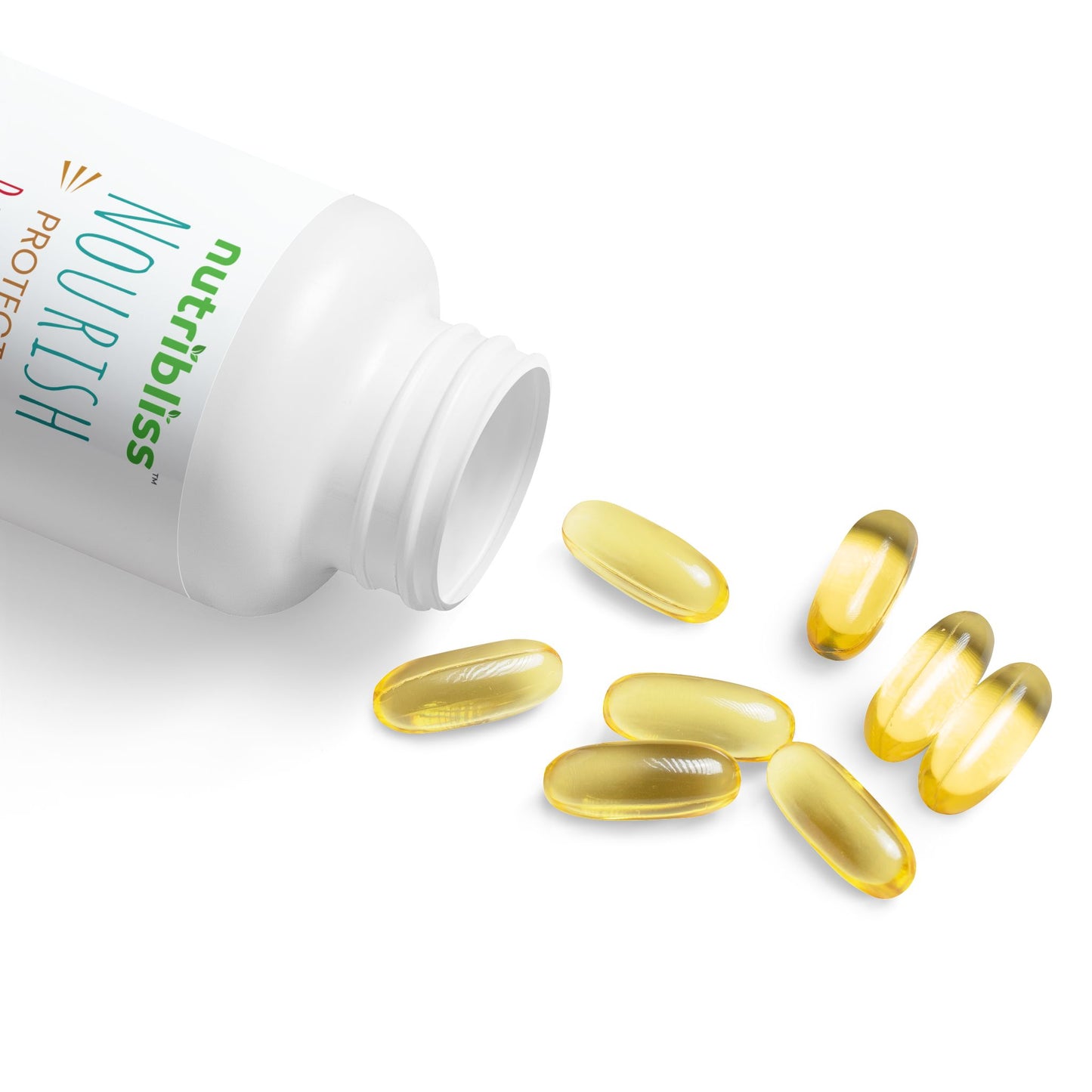 Nutribliss Omega 3 Fish Oil Supplement (60 Softgels) bottle open