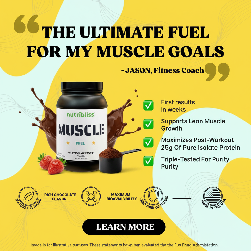 Nutribliss Whey Isolate Protein Supplement (907g, 2lb) infographic