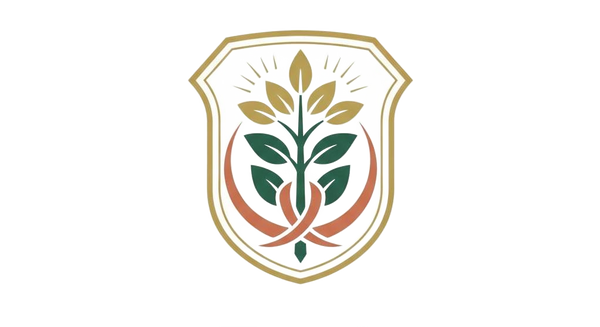 Nutribliss Logo with a shield shape, leaves, and a branch without background