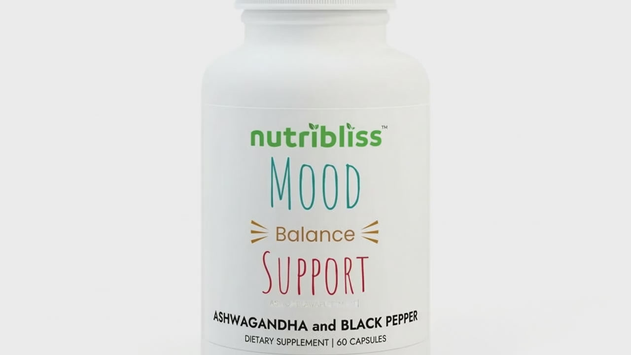 Nutribliss Ashwagandha and Black Pepper Supplement bottle video